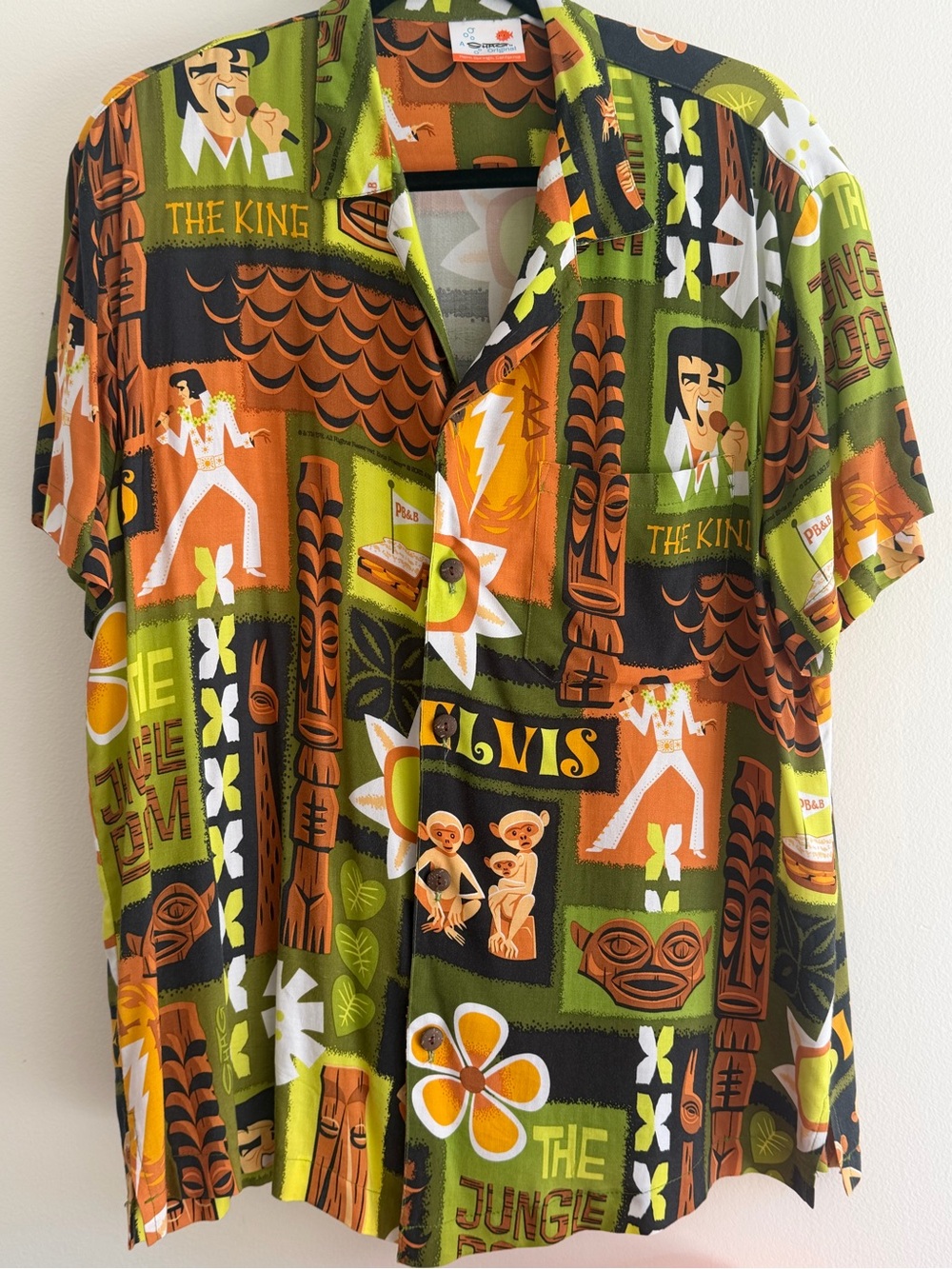SHAG Elvis The Jungle Room Aloha Shirt - Olive & Orange